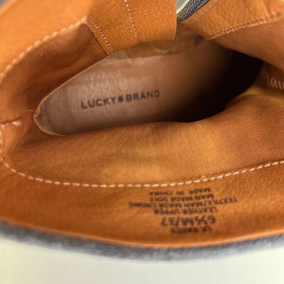 Lucky Brand Women's Kazey Square Toe Bootie in Gray Suede Block Heel - Picture 10 of 16